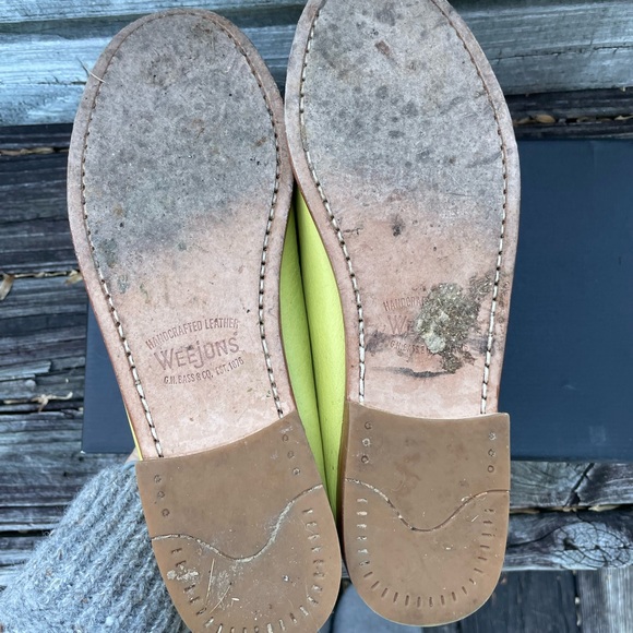 GH Bass Weejuns Lemon Yellow Leather Loafers - Picture 7 of 7